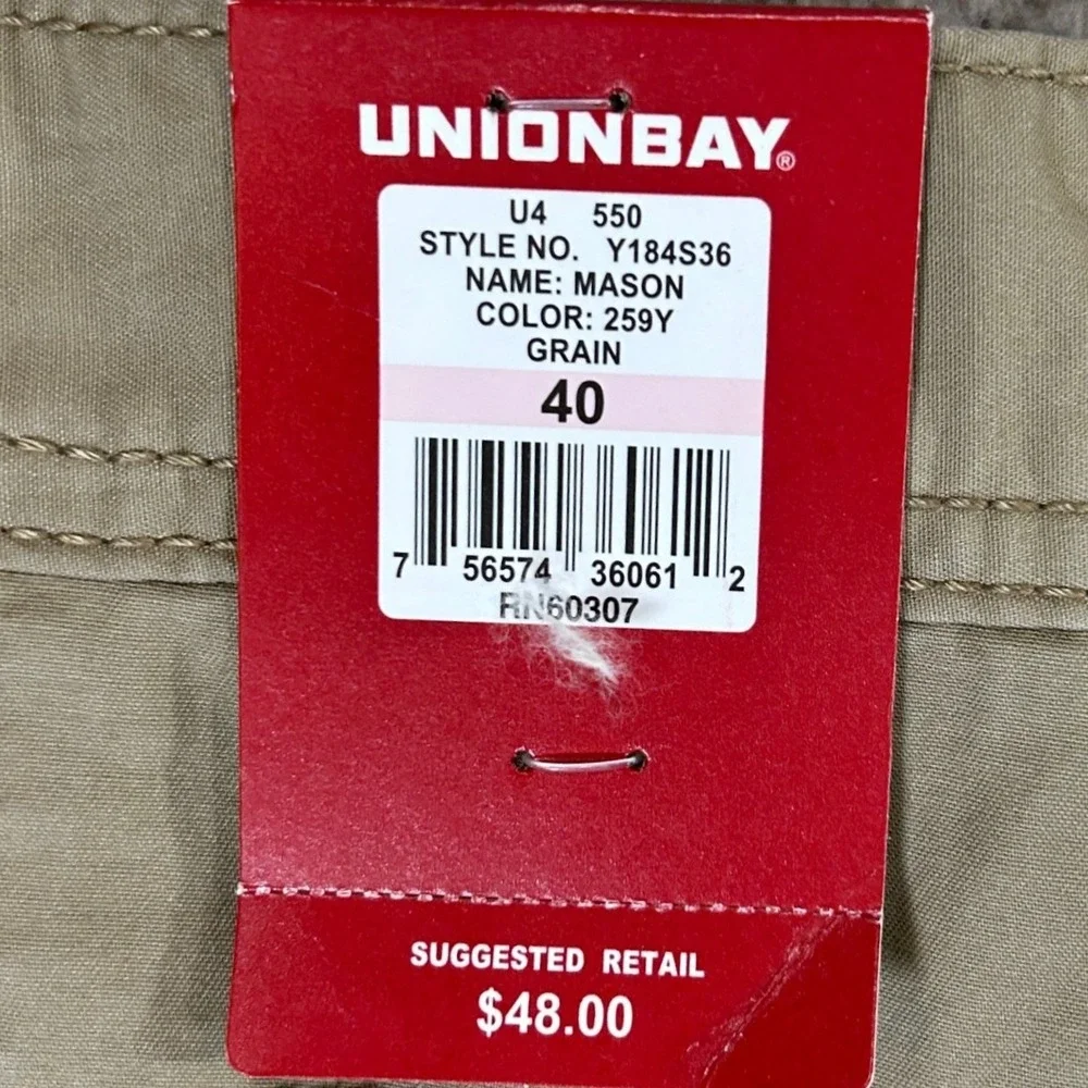 Unionbay Mason Cargo Shorts Mens Size 40 Khaki Fit 11